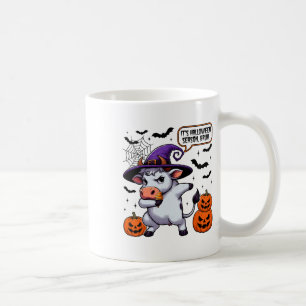 Caneca De Café É Halloween Season Bruh Engraçado Vaca Moo Spooky