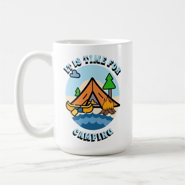 Caneca De Café É hora de acampar personalizado (Esquerda)