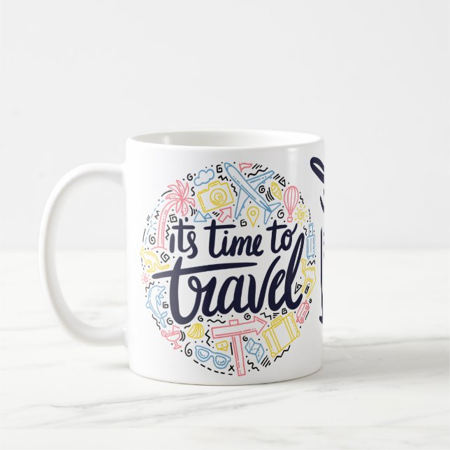 Caneca De Café É hora de Viagem-Viagem-Lover (Esquerda)