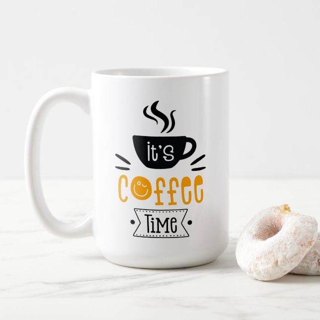 Caneca De Café É hora do café, (Com Donut)