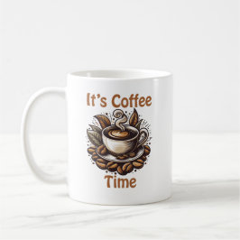 Caneca De Café É Hora do Café – Grãos de Café Aconchegantes
