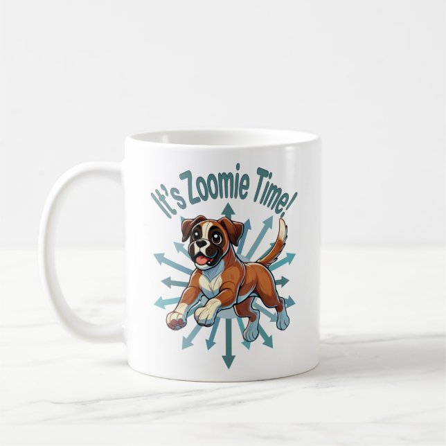 Caneca De Café É hora do Zoomie Boxer (Esquerda)