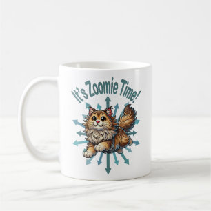 Caneca De Café É hora do Zoomie Gato da Floresta Norueguesa
