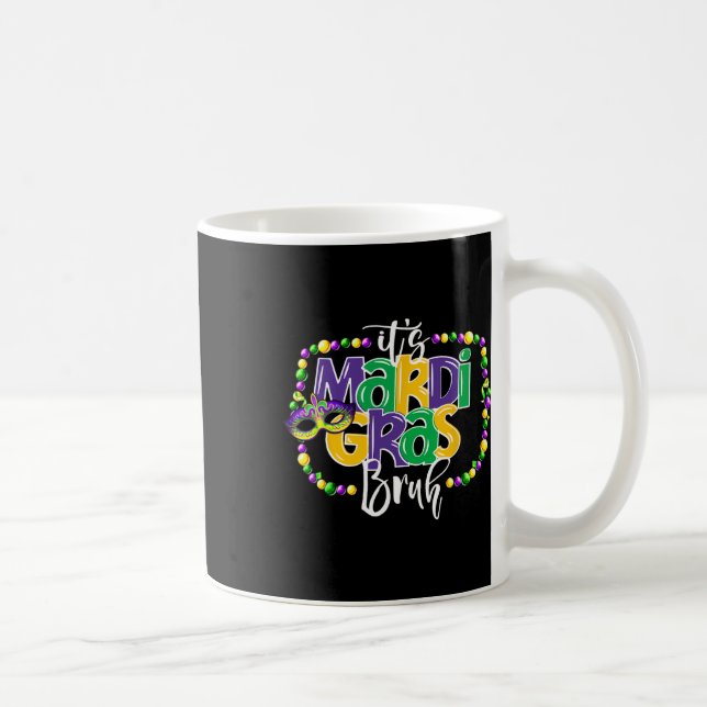 Caneca De Café É Mardi Gras Bruh Engraçado Meninos Crianças Mardi (Direita)
