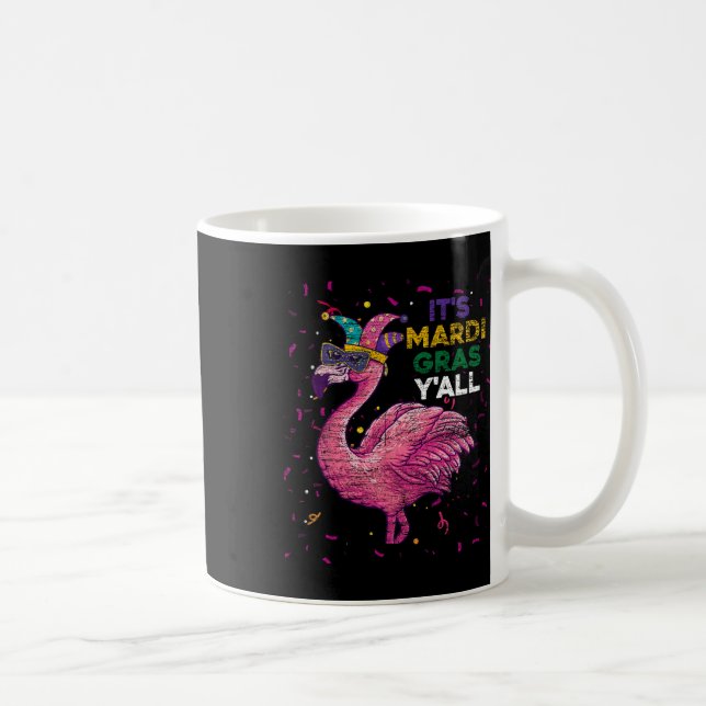 Caneca De Café É Mardi Gras Yall Flamingo (Direita)