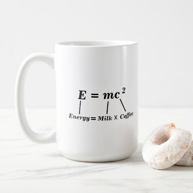 Caneca De Café E=mc2 ciência física energia Einstein engraçado (Com Donut)