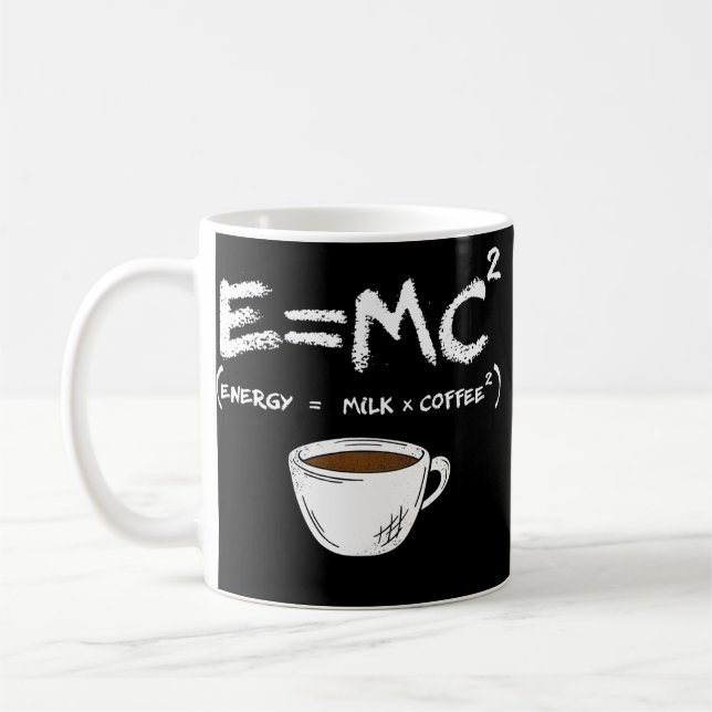 Caneca De Café E = MC2 Energia Leite Café Engraçado Ciência Café  (Esquerda)