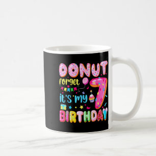 Caneca De Café É Meu 7º Aniversário Donut Esqueça Piada de Aniver