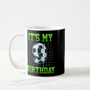 Caneca De Café É Meu 9º Aniversário Futebol Engraçado Aniversário