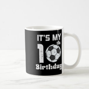 Caneca De Café É meu aniversário de 10 anos Futebol 10 anos de id
