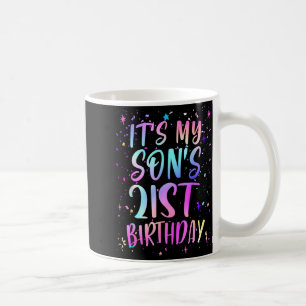 Caneca De Café É o 21º Aniversário do Meu Filho Colorido Feliz 21