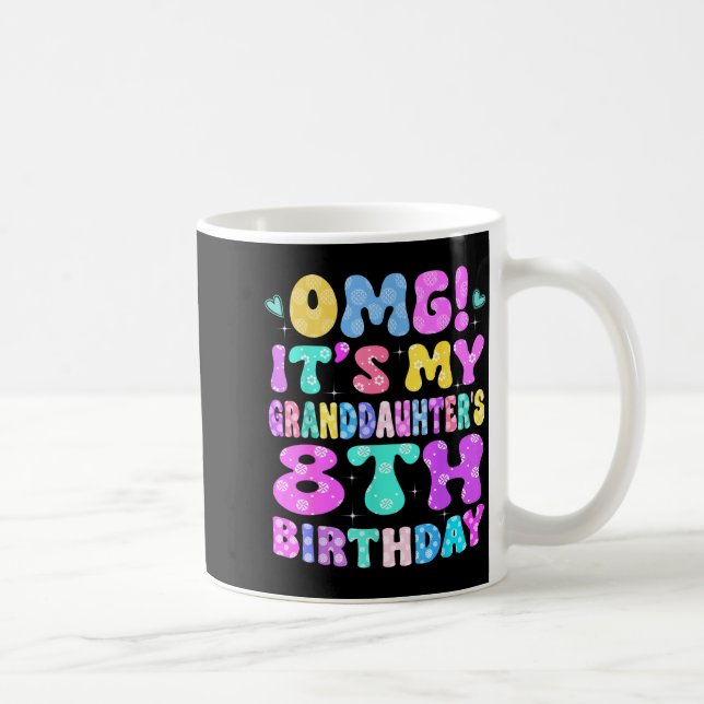 Caneca De Café É o 8º aniversário da minha neta Flores 8 A (Direita)