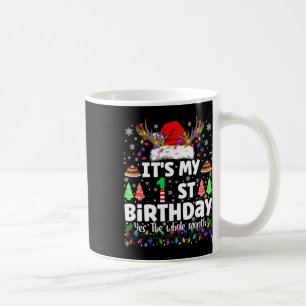 Caneca De Café É o meu 1º aniversário de Natal engraçado Bday Xma