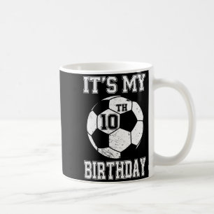 Caneca De Café É o meu 10º aniversário de futebol design para cri