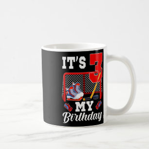 Caneca De Café É o meu 3º aniversário Tema de hóquei no gelo para