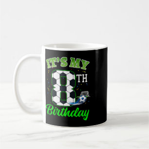 Caneca De Café É o meu 8º aniversário Futebol Menino Menina Crian