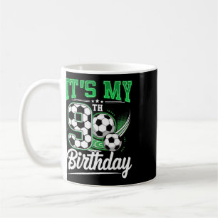 Caneca De Café É o meu 9º aniversário menino futebol Ll 9 anos de