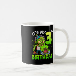 Caneca De Café É o meu aniversário de 3 anos Zombie Lover 3 Anos