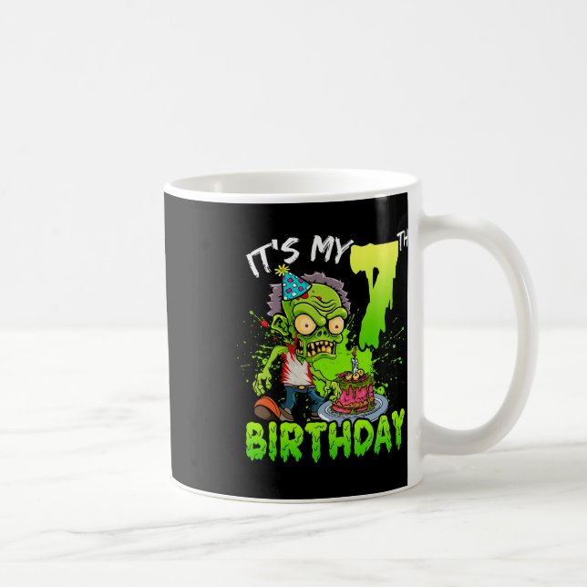 Caneca De Café É o meu aniversário de 7, Zombie de 7 anos (Direita)