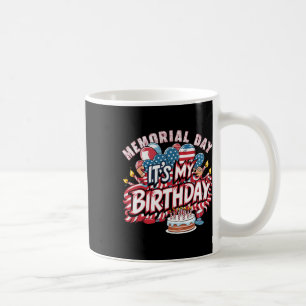 Caneca De Café É o meu aniversário Memorial Dia Legal Retro Engra