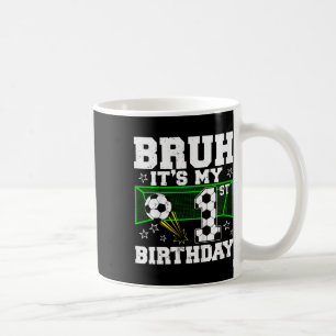 Caneca De Café É o meu primeiro aniversário menino futebol 1 ano
