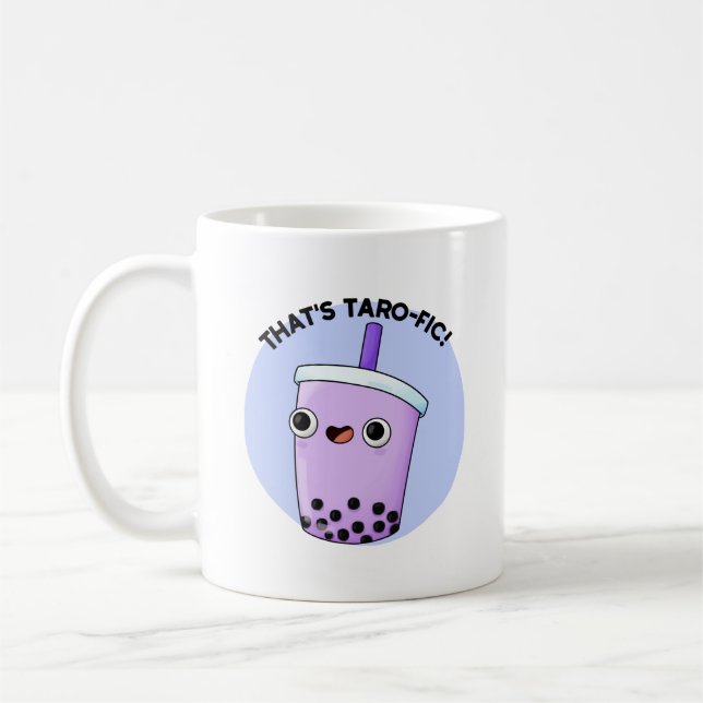 Caneca De Café É o Taroffic Funny Boba Tea Pun (Esquerda)