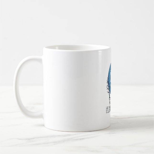 Caneca De Café É Primeiro Fantasma de Halloween Lua Crescente Mor (Esquerda)