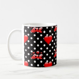 Caneca De Café É tudo sobre amor Coração e Padrão de na moda