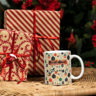 Caneca De Café É Tudo Sobre Jesus – Natal Colorido