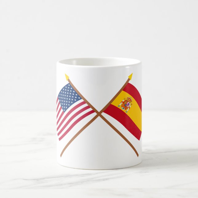 Caneca De Café E.U. e bandeiras cruzadas espanha (Centro)