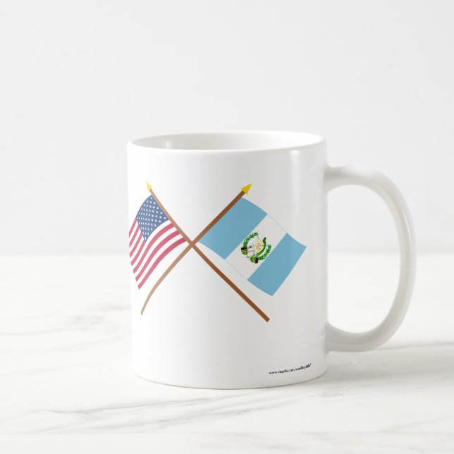Caneca De Café E.U. e bandeiras cruzadas Guatemala (Direita)