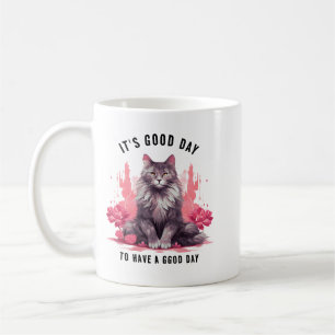 Caneca De Café É um bom dia — Celebração do Dia do Gato
