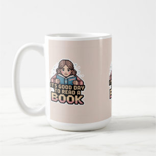 Caneca De Café É Um Bom Dia Ler Uma Cama De Livros
