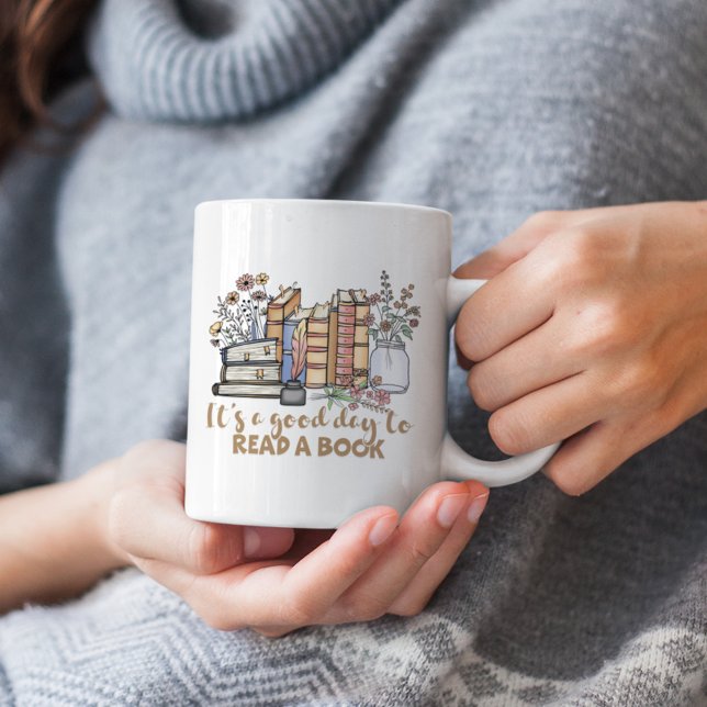 Caneca De Café É um Bom Dia para Ler um Livro (Criador carregado)