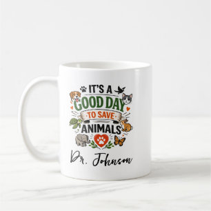 Caneca De Café É um Bom Dia para Salvar Animais Dia do Médico