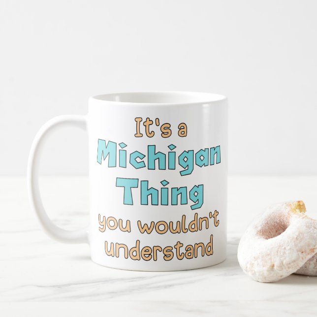 Caneca De Café É uma Coisa de Michigan (Com Donut)