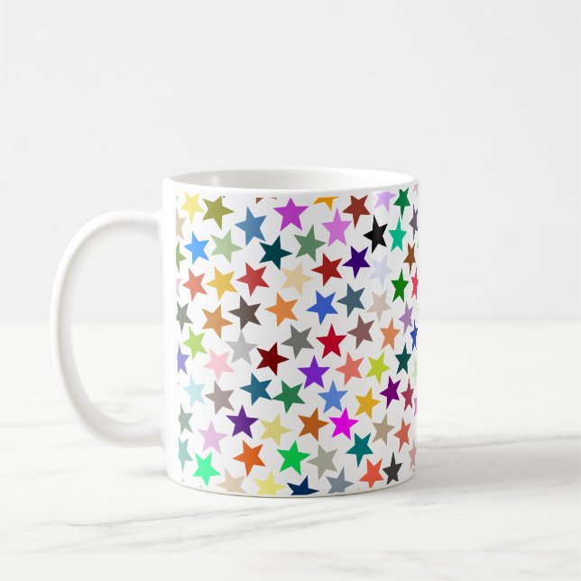 Caneca De Café É uma festa do Arco-íris, padrão de estrelas multi (Esquerda)