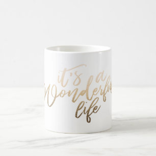 Caneca De Café É uma vida maravilhosa, Gold Foil Christmas