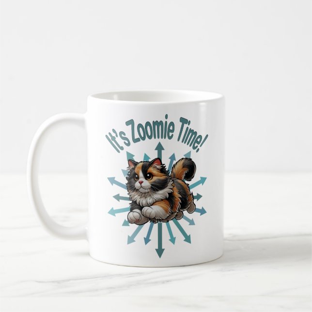 Caneca De Café É Zoomie Time Calico Cat (Esquerda)