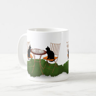 Caneca De Café ea Time Black Cat in Garden Design