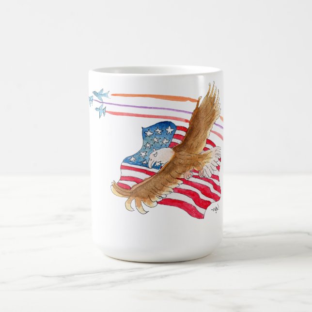 Caneca De Café Eagle and American Flag (Centro)