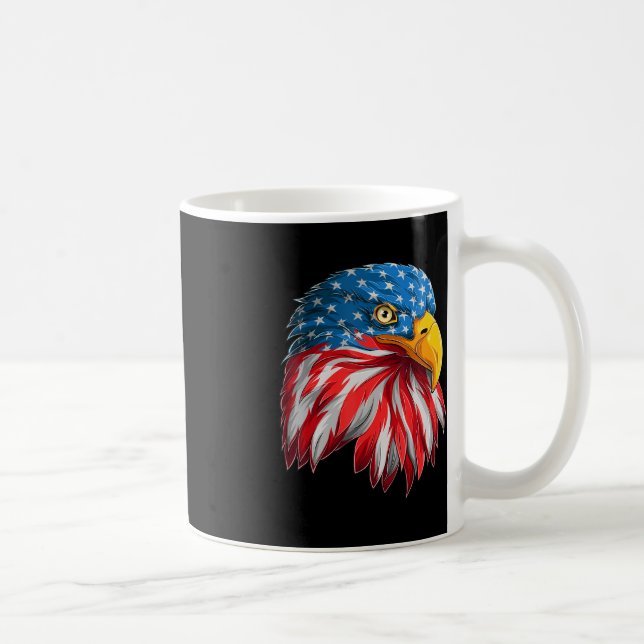 Caneca De Café Eagle Head American Flag Patriótico 4 de julho (Direita)