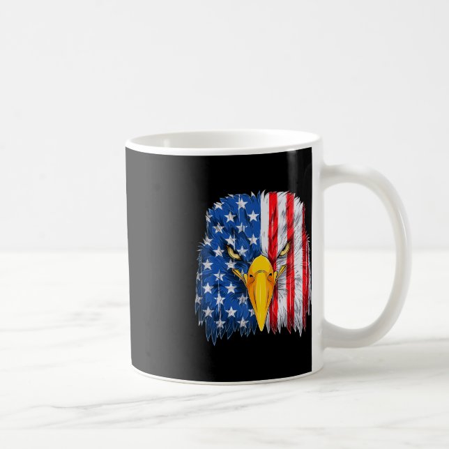 Caneca De Café Eagle Head American Flag Patriótico 4 de julho de  (Direita)