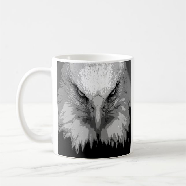 Caneca De Café Eagle Head Modern Pop Art Modelo (Esquerda)
