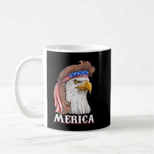 Caneca De Café Eagle Mullet 4 de julho EUA Flag Merica