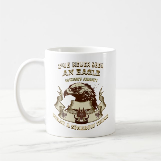 Caneca De Café Eagle sempre pensa em citação sábia (Esquerda)