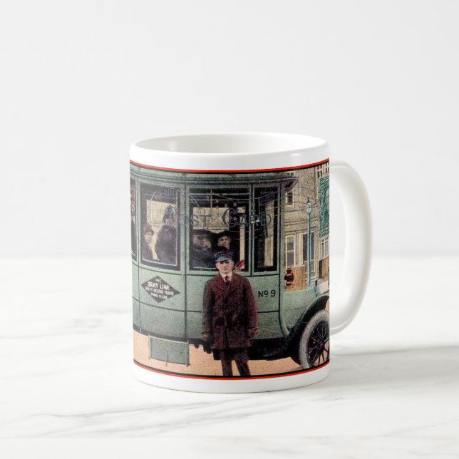 CANECA DE CAFÉ EARLY 20TH CENTURY IMAGE W/STAMP COLLAGE (Frente Esquerda)