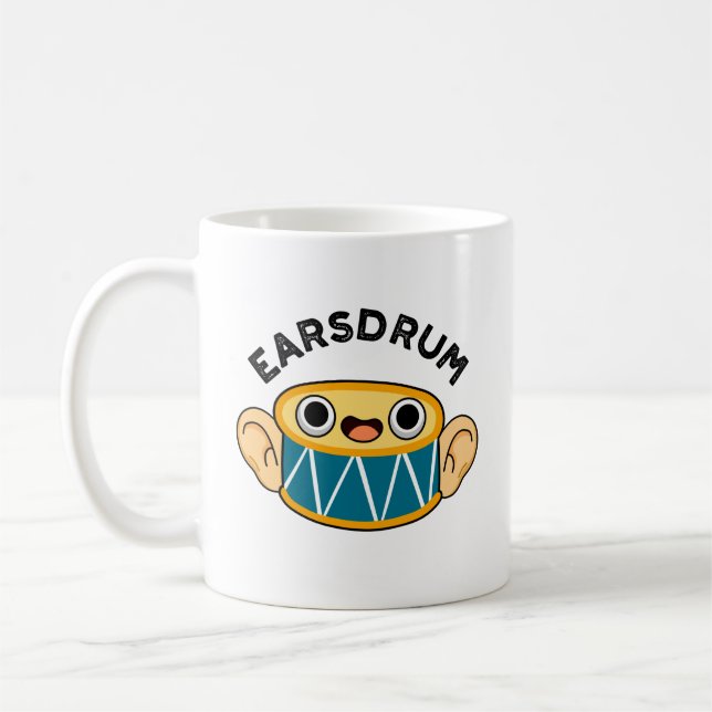Caneca De Café Earsdrum Funny Drummer Eardrum Pun (Esquerda)