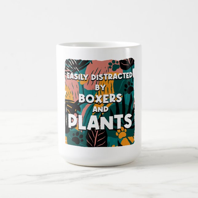 Caneca De Café Easily Distracted by Boxers and Plants Boxer Dog (Centro)