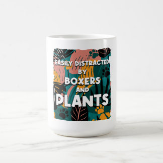 Caneca De Café Easily Distracted by Boxers and Plants Boxer Dog